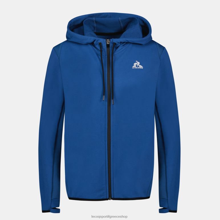 Le Coq Sportif είδη ένδυσης γυναίκες φούτερ με κουκούλα με μπλε φερμουάρ D2ZV315