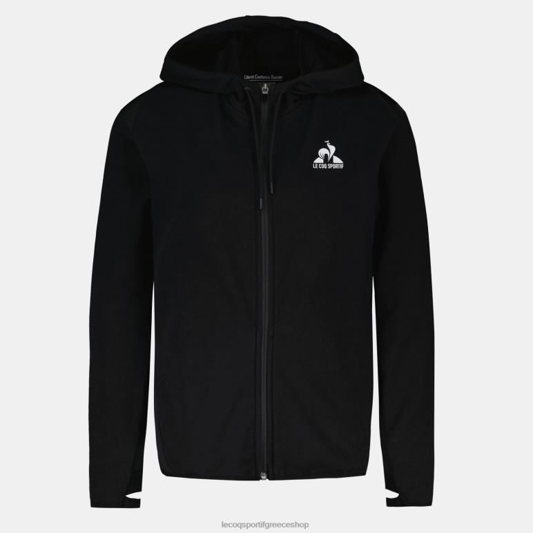 Le Coq Sportif είδη ένδυσης γυναίκες φούτερ με κουκούλα και μαύρο φερμουάρ D2ZV316