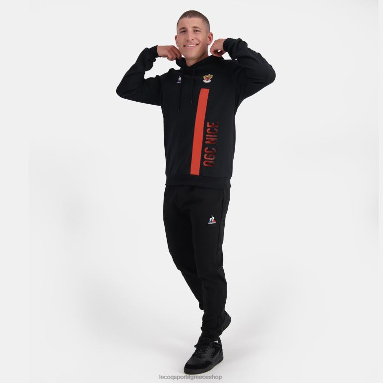 Le Coq Sportif είδη ένδυσης άνδρες φούτερ με κουκούλα μαύρο D2ZV15