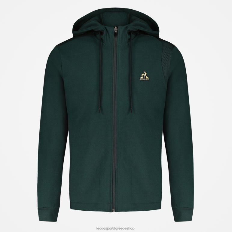 Le Coq Sportif είδη ένδυσης άνδρες Φούτερ με κουκούλα με πράσινο φερμουάρ D2ZV462
