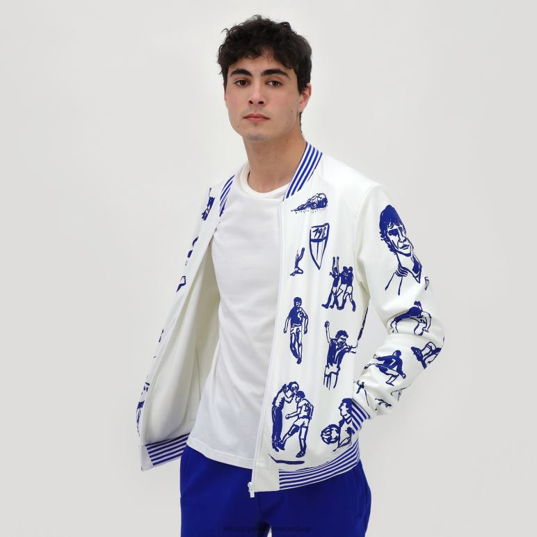 Le Coq Sportif είδη ένδυσης άνδρες φούτερ με φερμουάρ λευκό D2ZV472