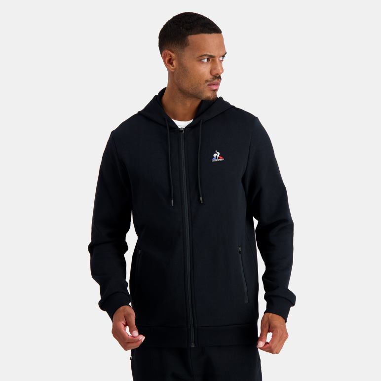 Le Coq Sportif είδη ένδυσης άνδρες φούτερ με κουκούλα και μαύρο φερμουάρ D2ZV48