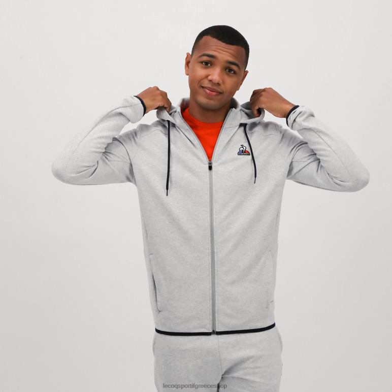 Le Coq Sportif είδη ένδυσης άνδρες φούτερ με κουκούλα με γκρι φερμουάρ D2ZV485