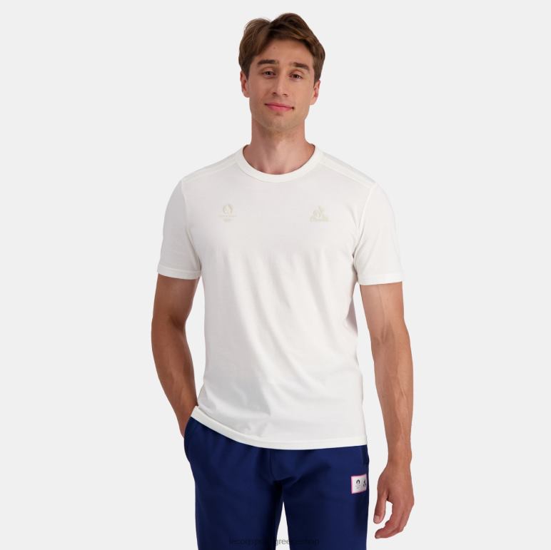 Le Coq Sportif είδη ένδυσης άνδρες μπλουζάκι λευκό D2ZV205