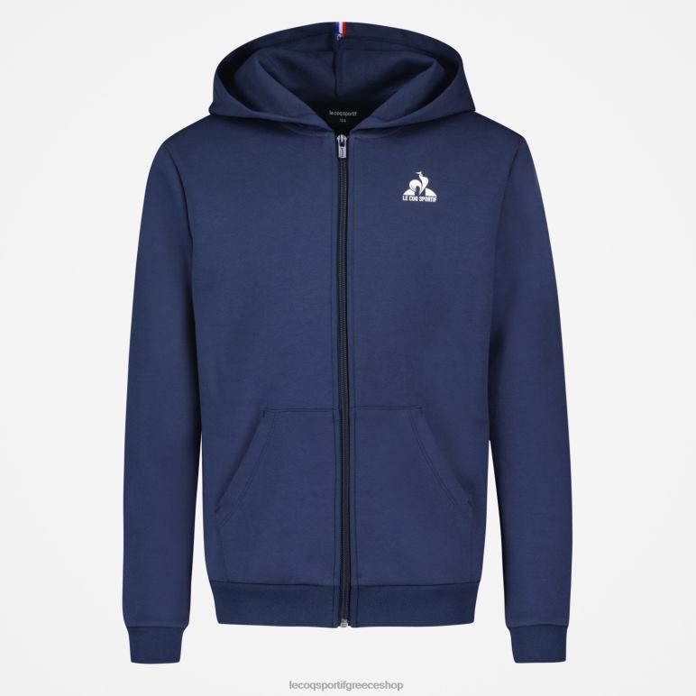 Le Coq Sportif είδη ένδυσης παιδιά φούτερ με κουκούλα με μπλε φερμουάρ D2ZV398